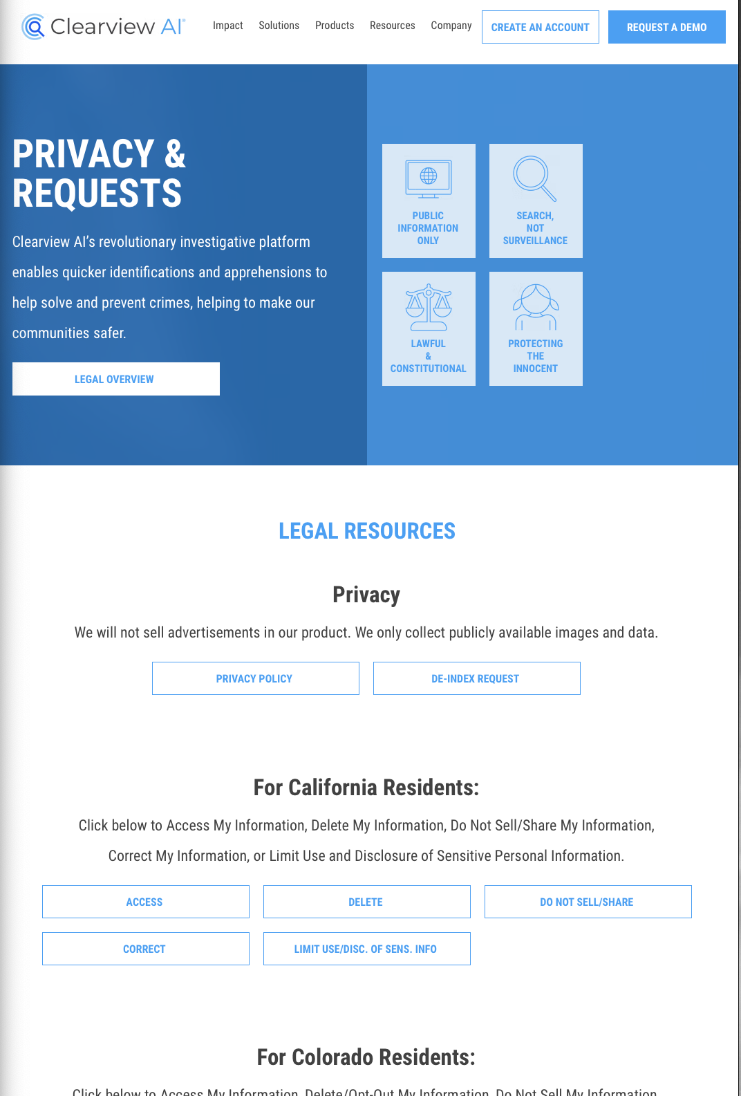 clearview's terrible opt-out page