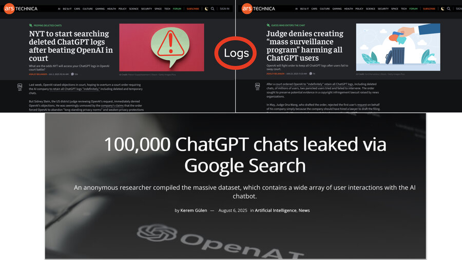 Warning about logs containing full files