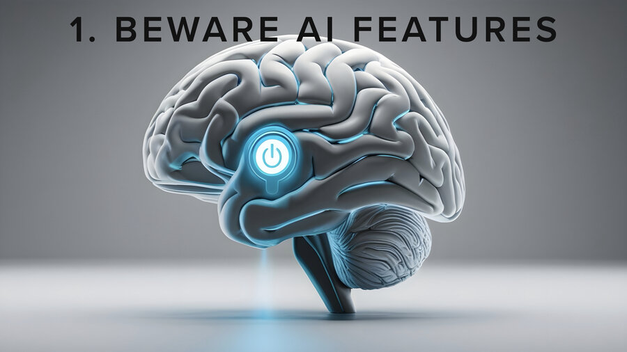 Beware of AI features slide