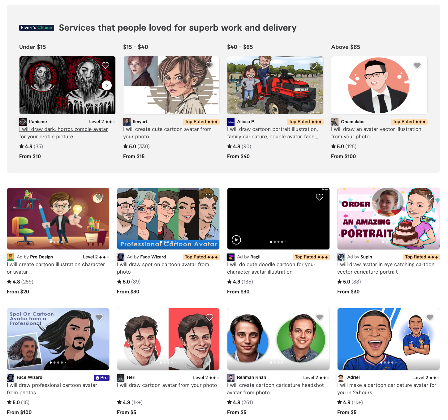 fiverr profile pic examples