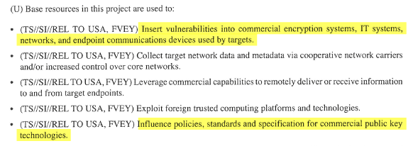 Screenshot of NSA Budget Request for Undermining Encryption