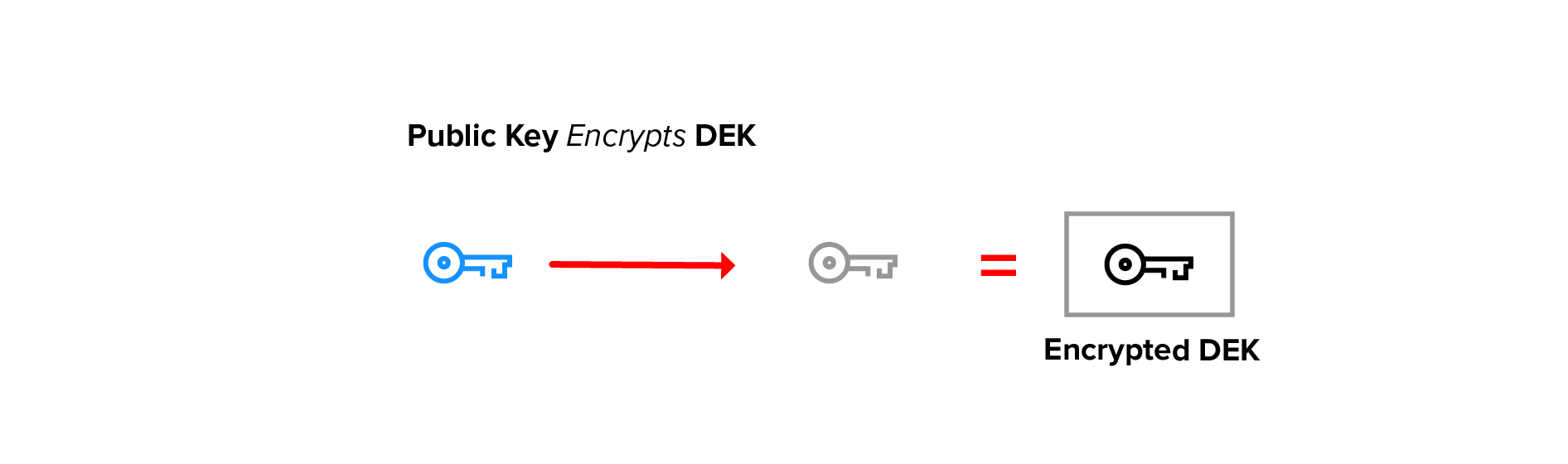 Public key encrypts DEK